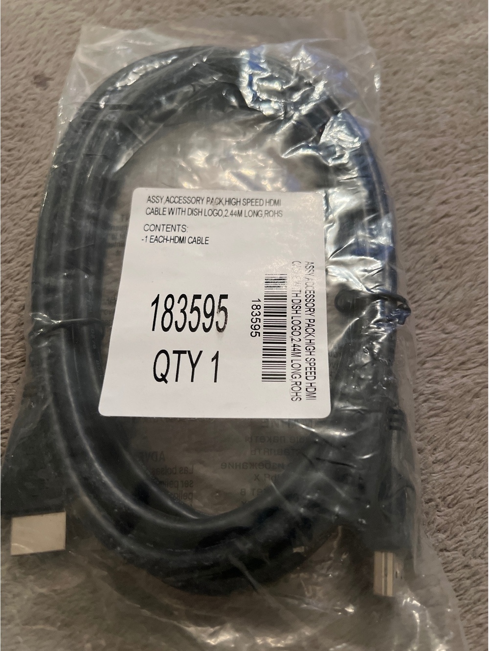 Dish High Speed HDMI Cable with Dish Logo 2.44M Long